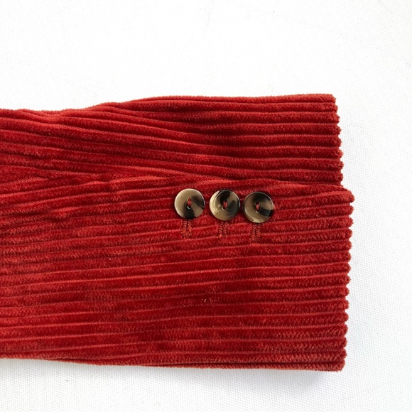 Zara Dark Orange Double Breasted Oversized Corduroy Blazer - Picture 4 of 6